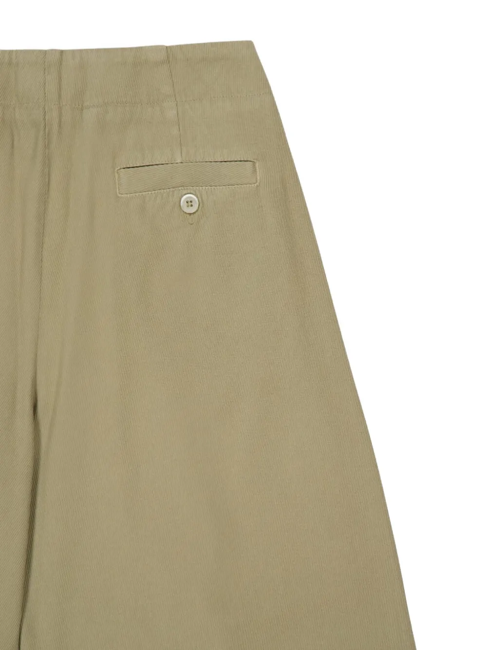 120% Lino Button Pleated Trousers In Green