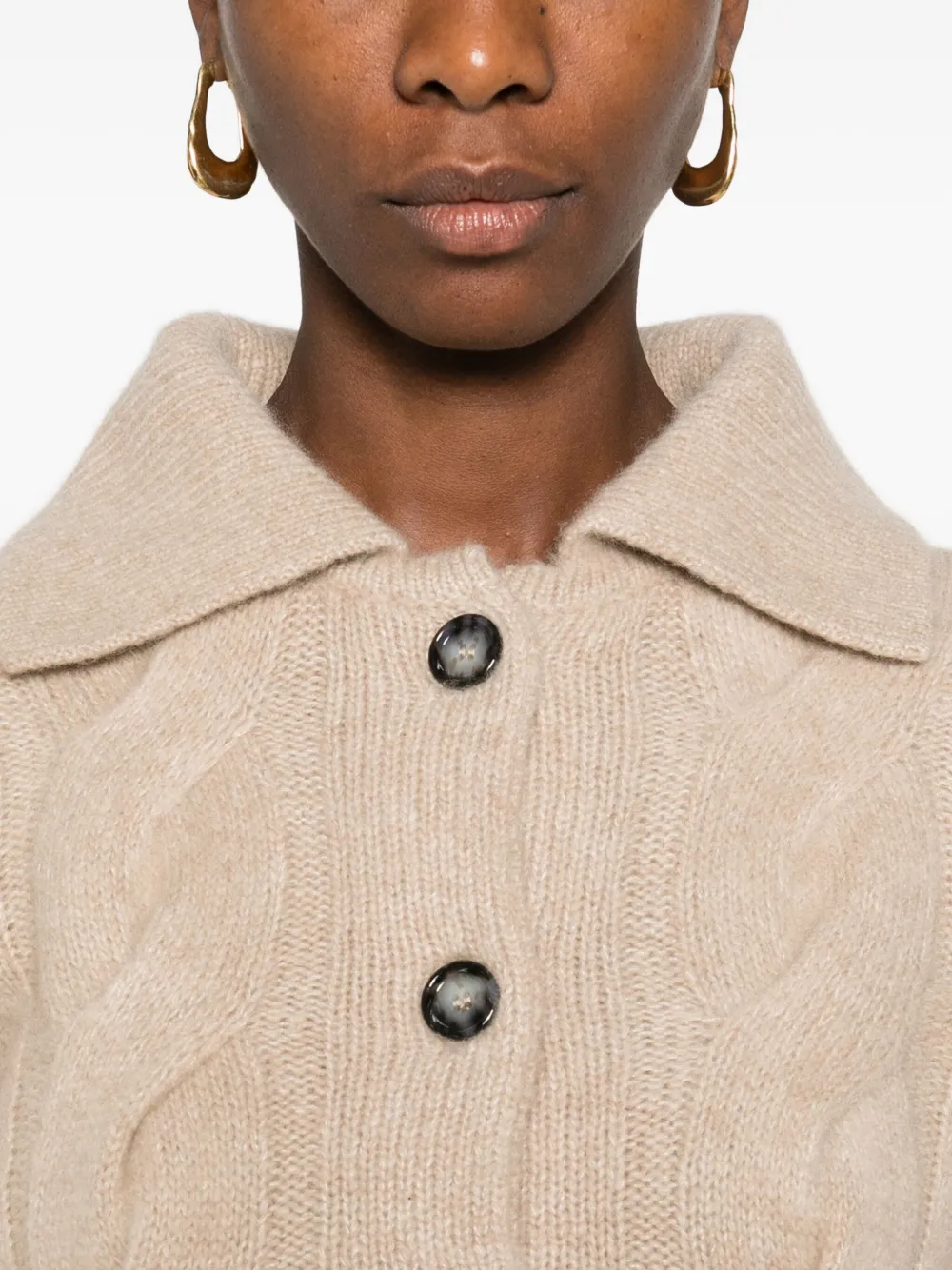 Allude Kabelgebreid vest Beige