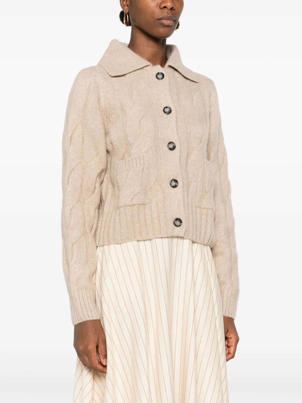 Allude Kabelgebreid vest Beige