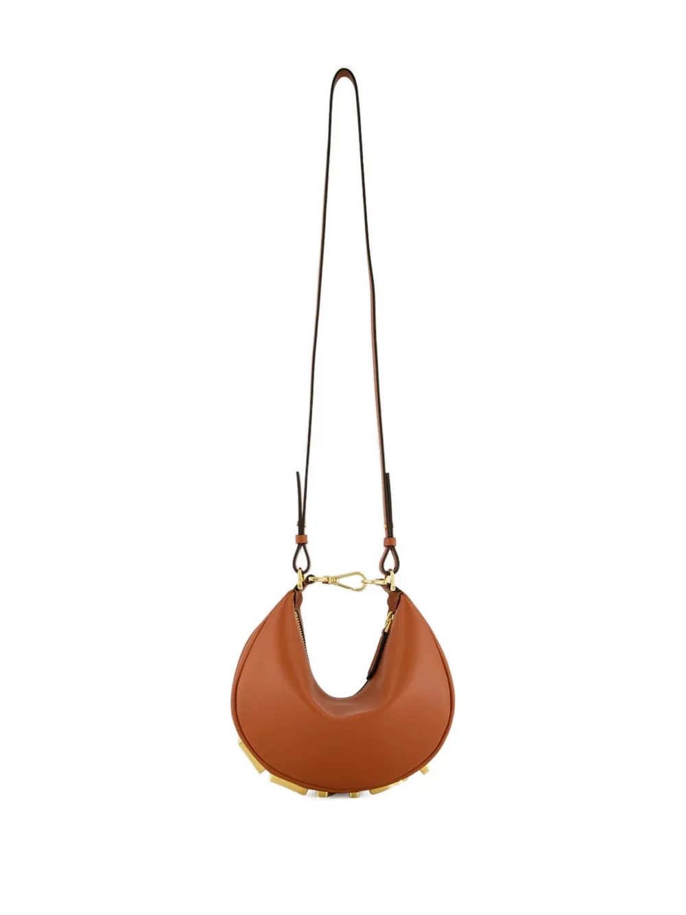 Fendi Mini Graph Leather Cross Body Bag In Brown