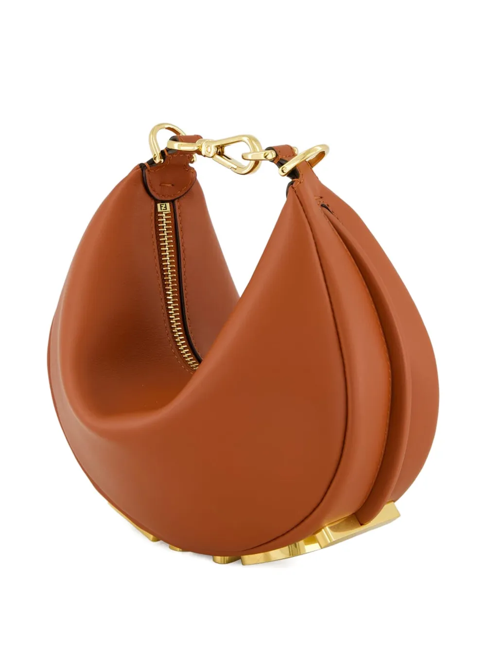 Fendi Mini Graph Leather Cross Body Bag In Brown