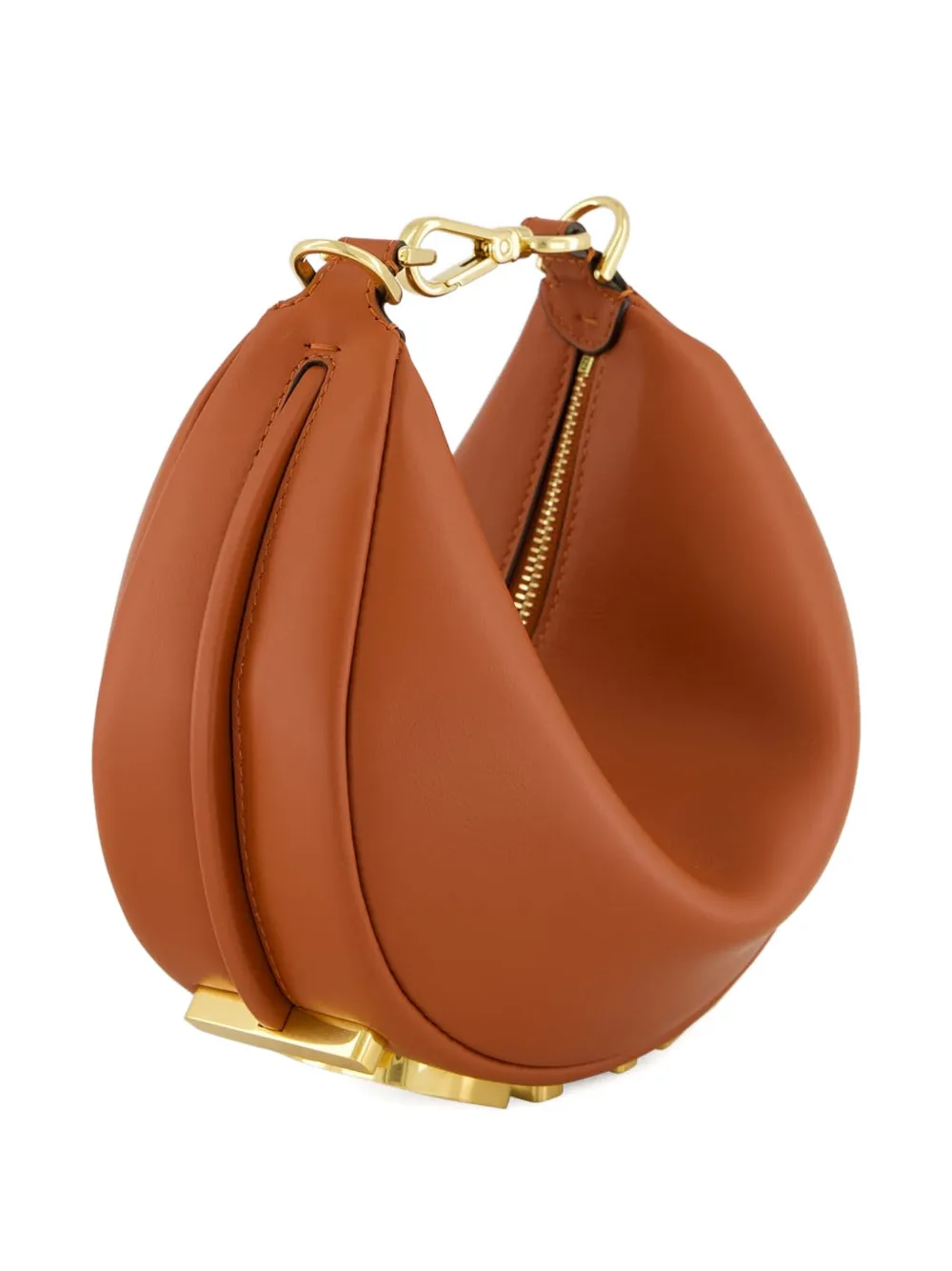 Fendi Mini Graph Leather Cross Body Bag In Brown