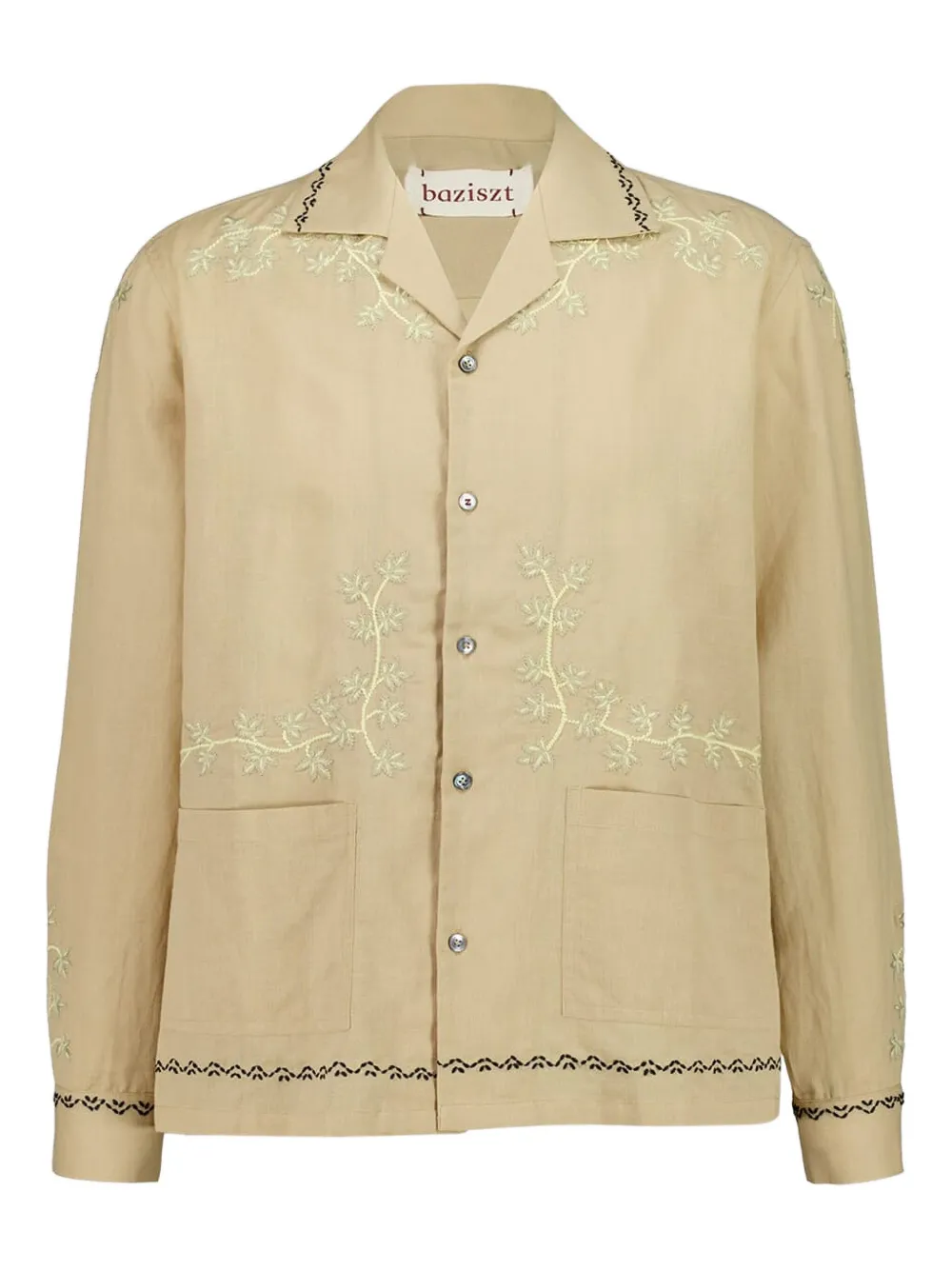 Baziszt Gevrey Embroidered Long-sleeve Shirt In Neutral