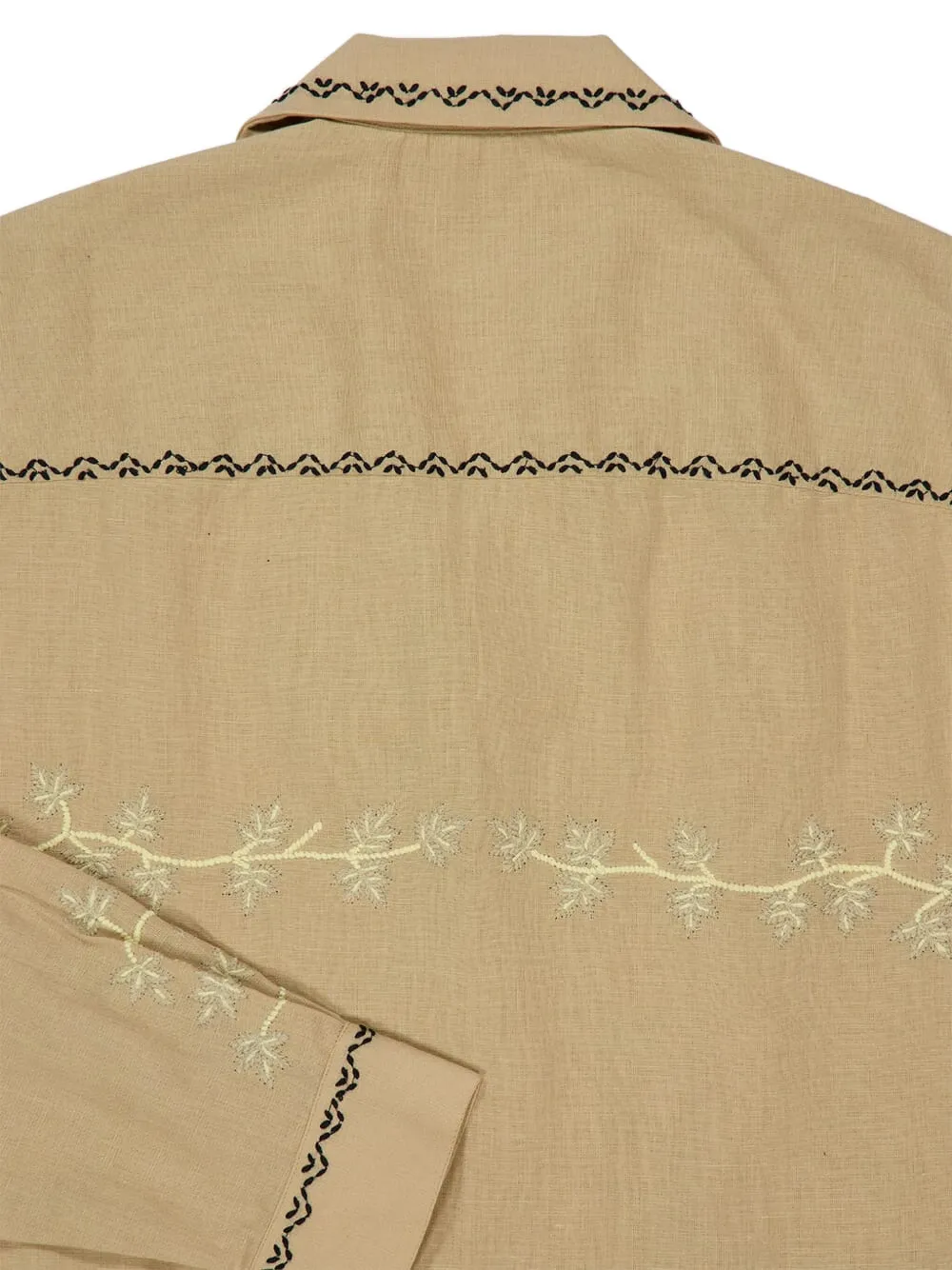 Baziszt Gevrey Embroidered Long-sleeve Shirt In Neutral