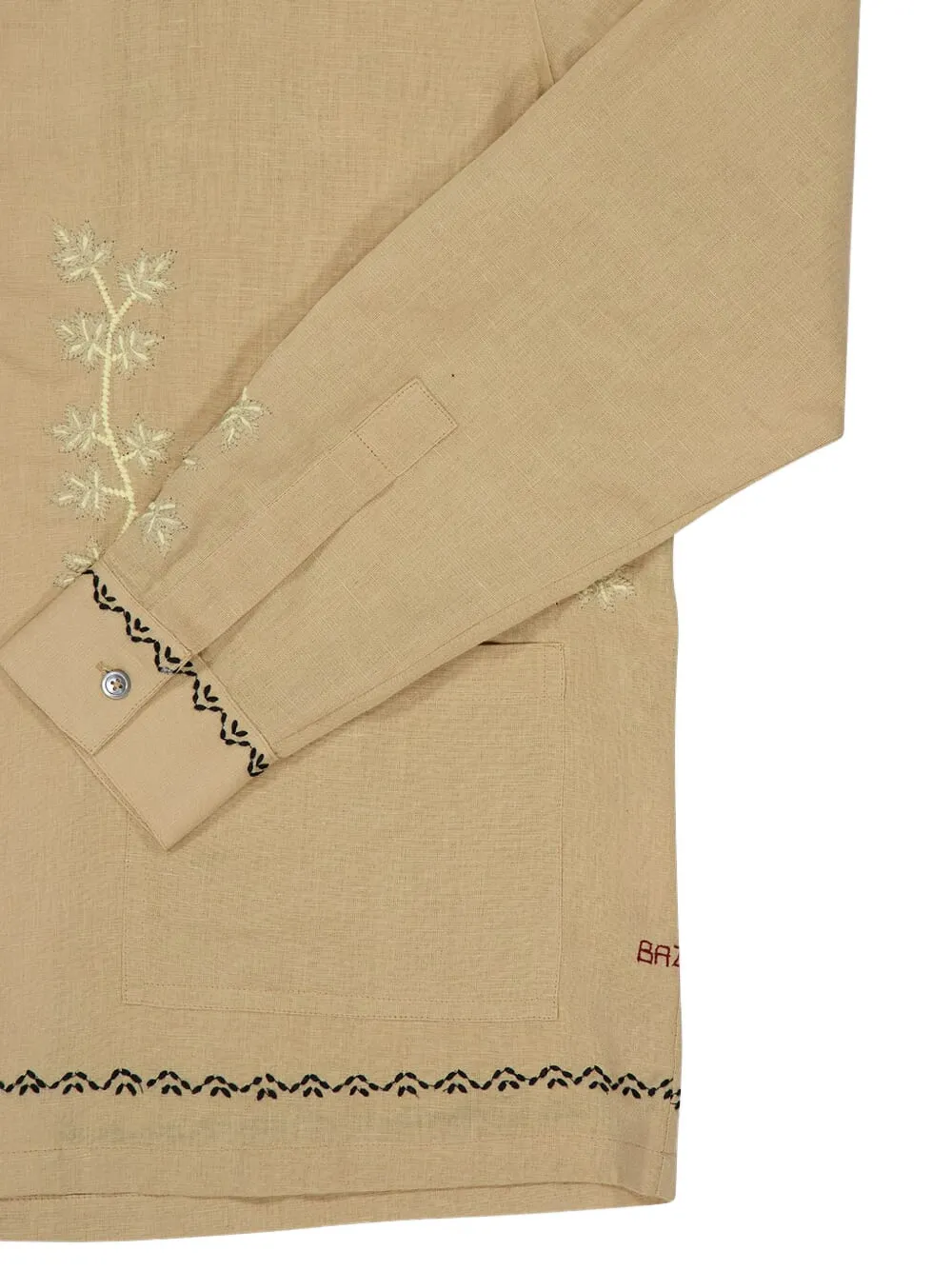 Baziszt Gevrey Embroidered Long-sleeve Shirt In Neutral