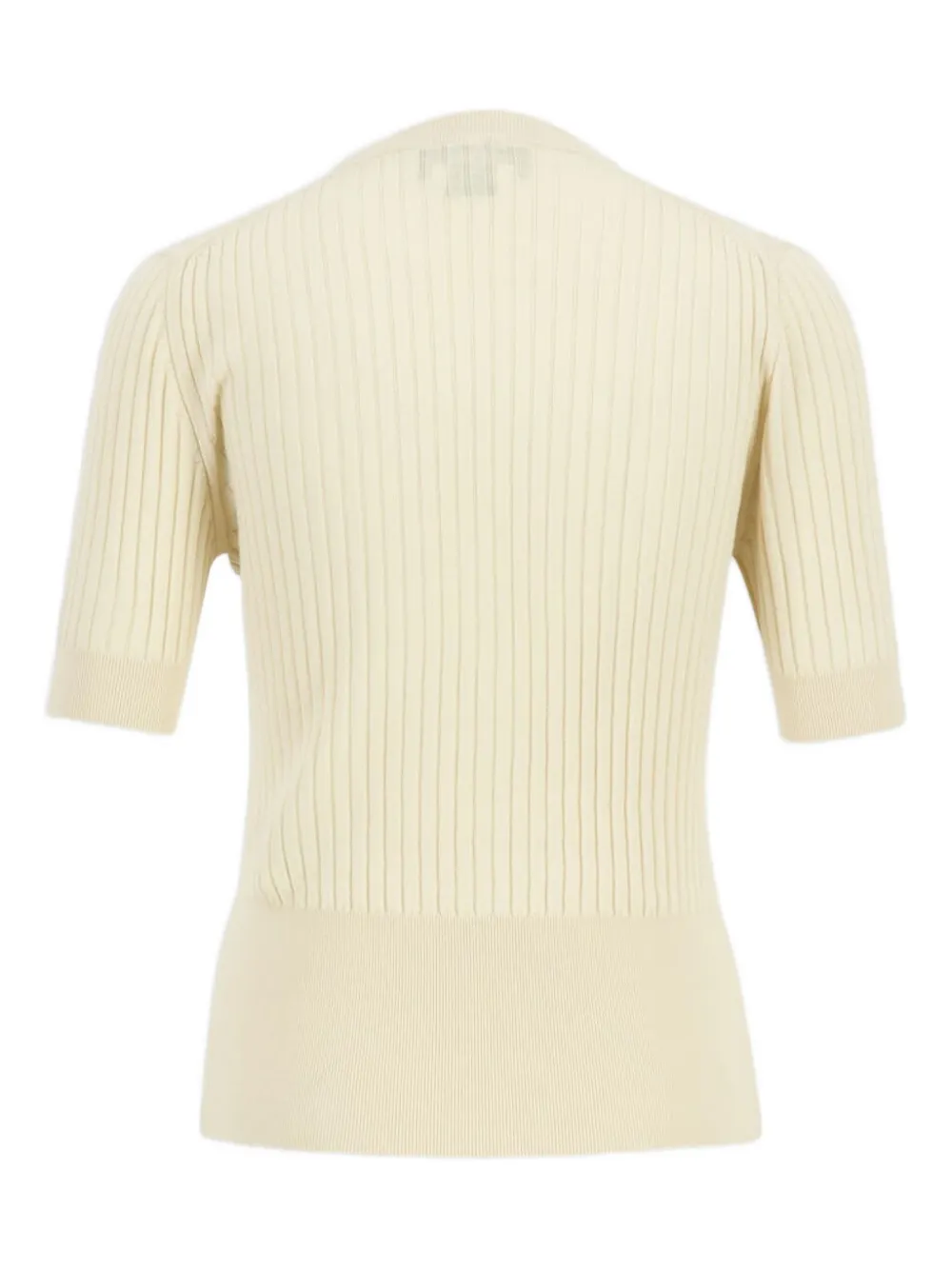 Fendi Ribbed Essential T-shirt In Neutral