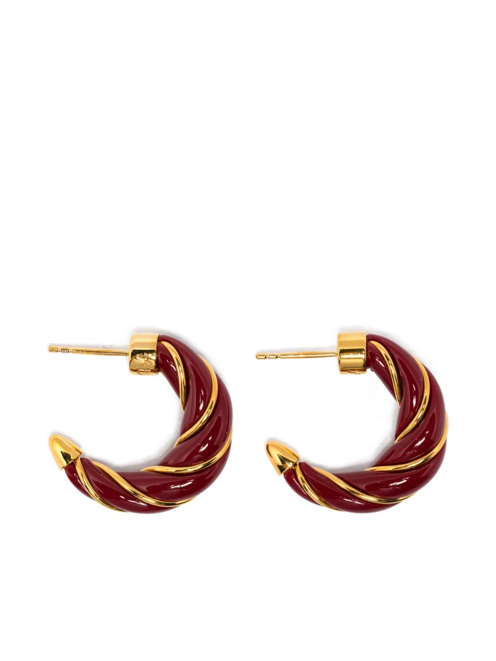 Aurelie Bidermann EARRINGS DIANA RESIN AND BRASS - BURG