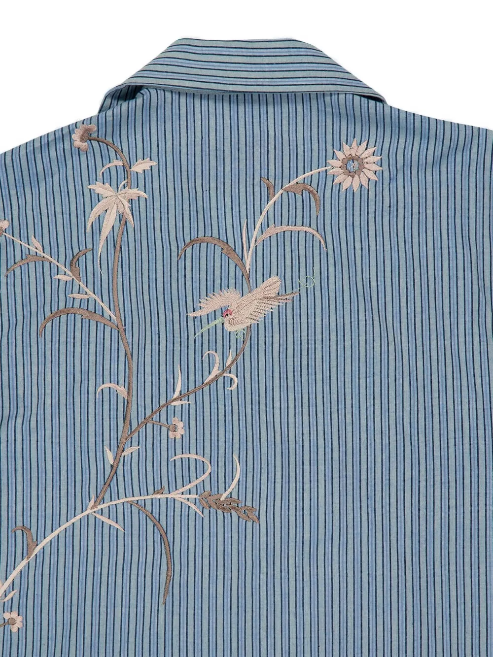 Baziszt Saba Embroidered Striped Shirt In Blue