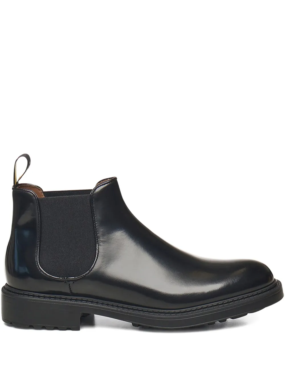 Doucal's elastic-band leather boots Black