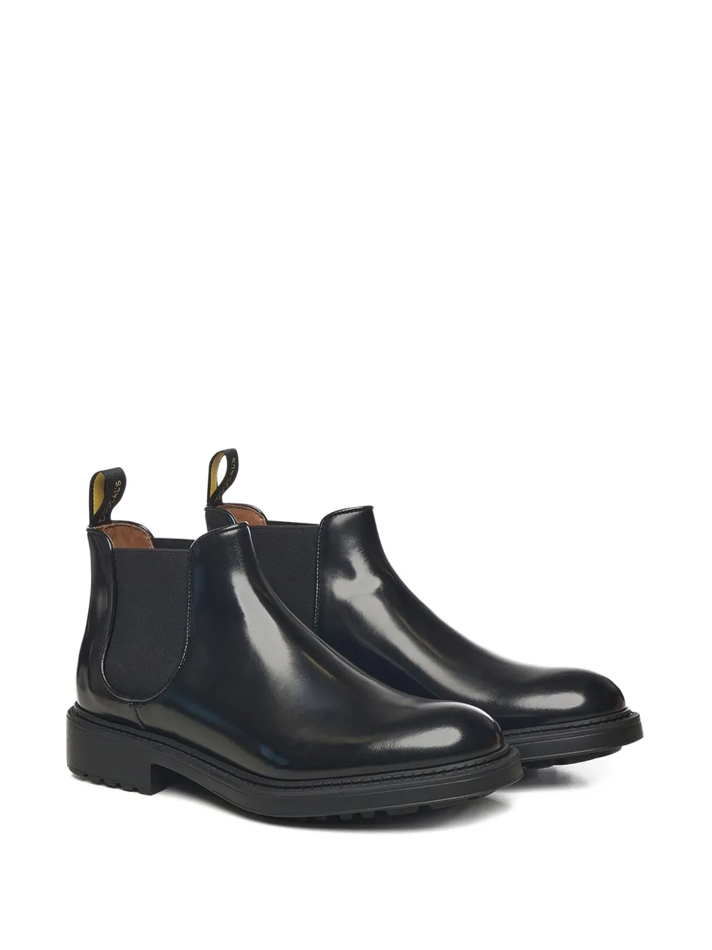 Doucal's elastic-band leather boots Black