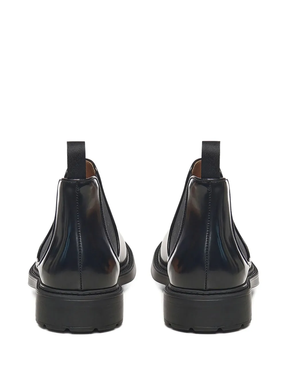 Doucal's elastic-band leather boots Black