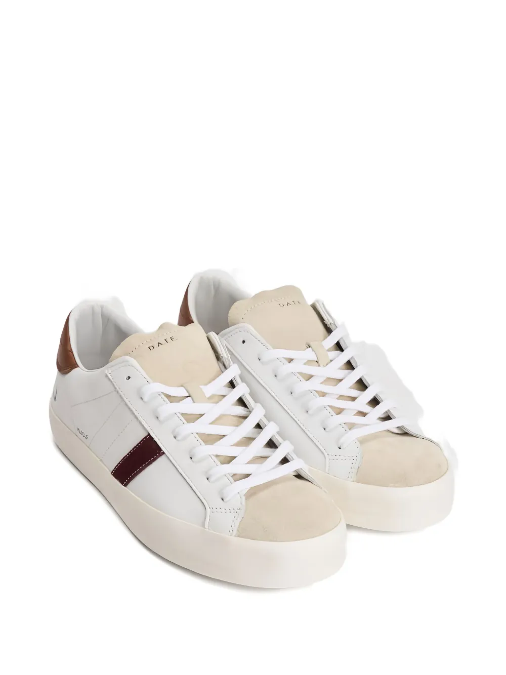 Date Leather Striped Sneakers In Neutral