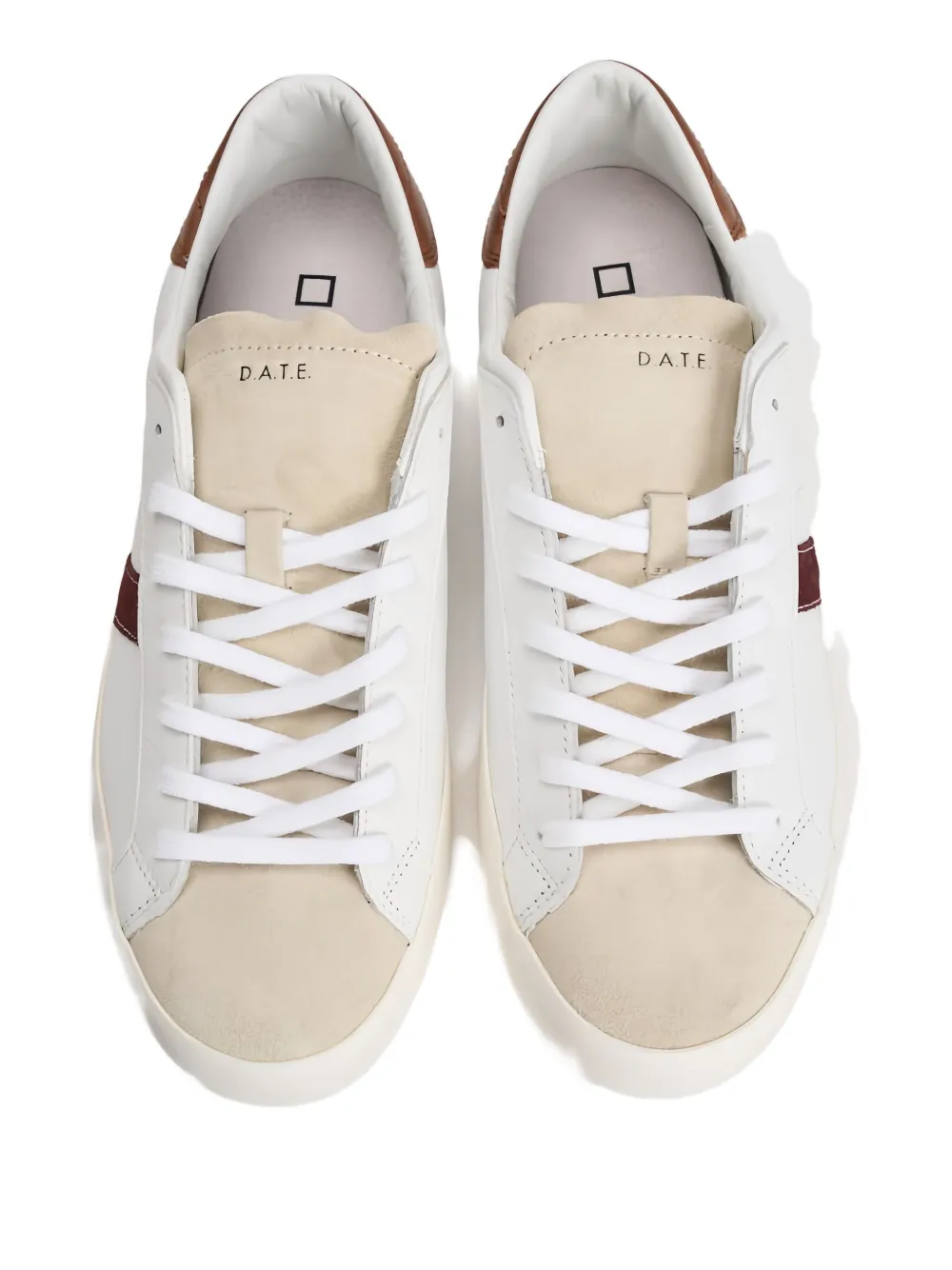 Date Leather Striped Sneakers In Neutral