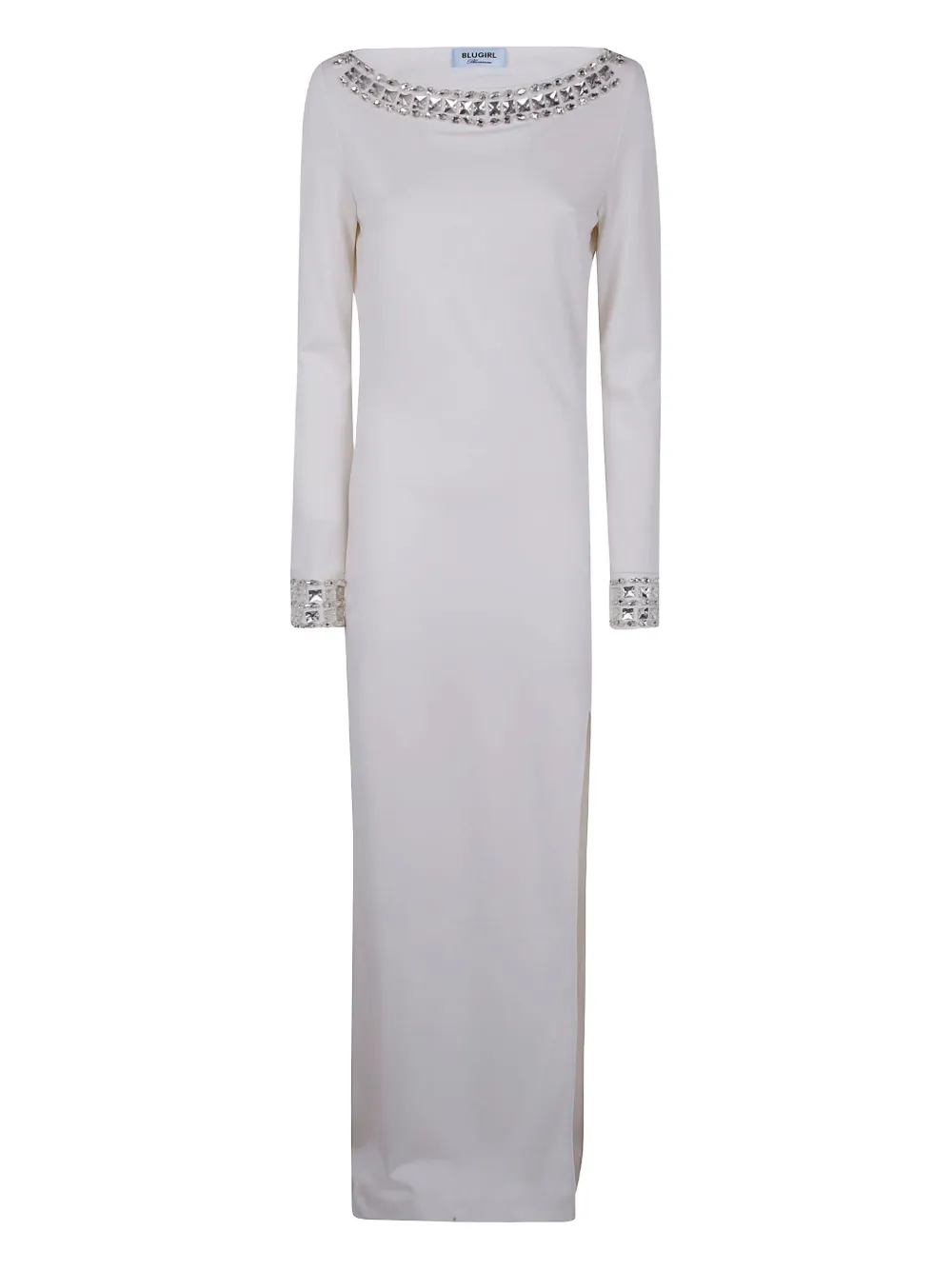 Blugirl crystal-embellished long dress - ホワイト Blugirl crystal-embellished long dress - ホワイト