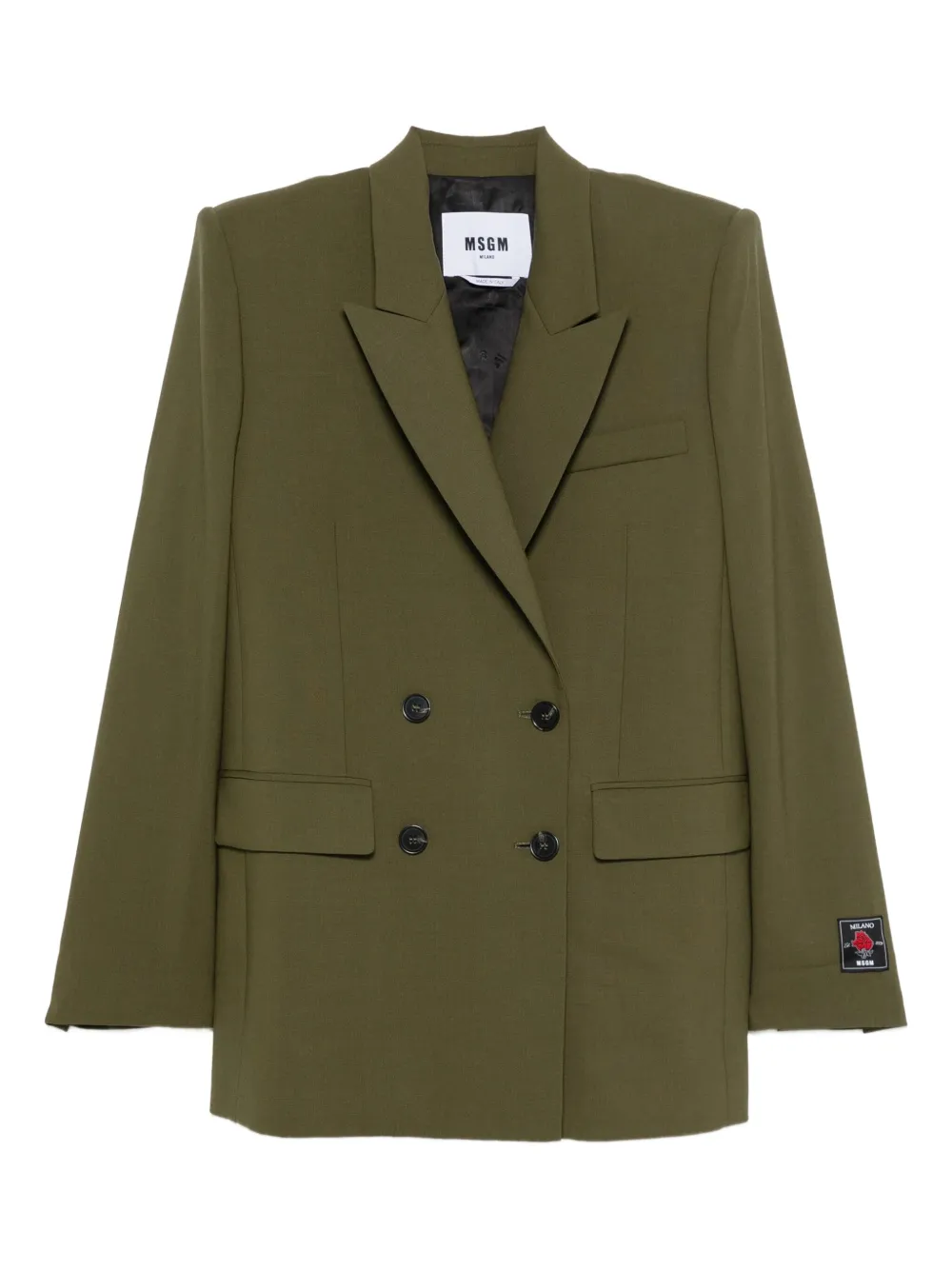 MSGM double-breasted flap-pocket blazer | Green | Image 1