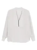 Brunello Cucinelli Monili-chain silk blouse - Grey