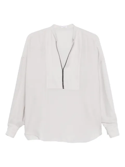 Brunello Cucinelli Monili-chain silk blouse
