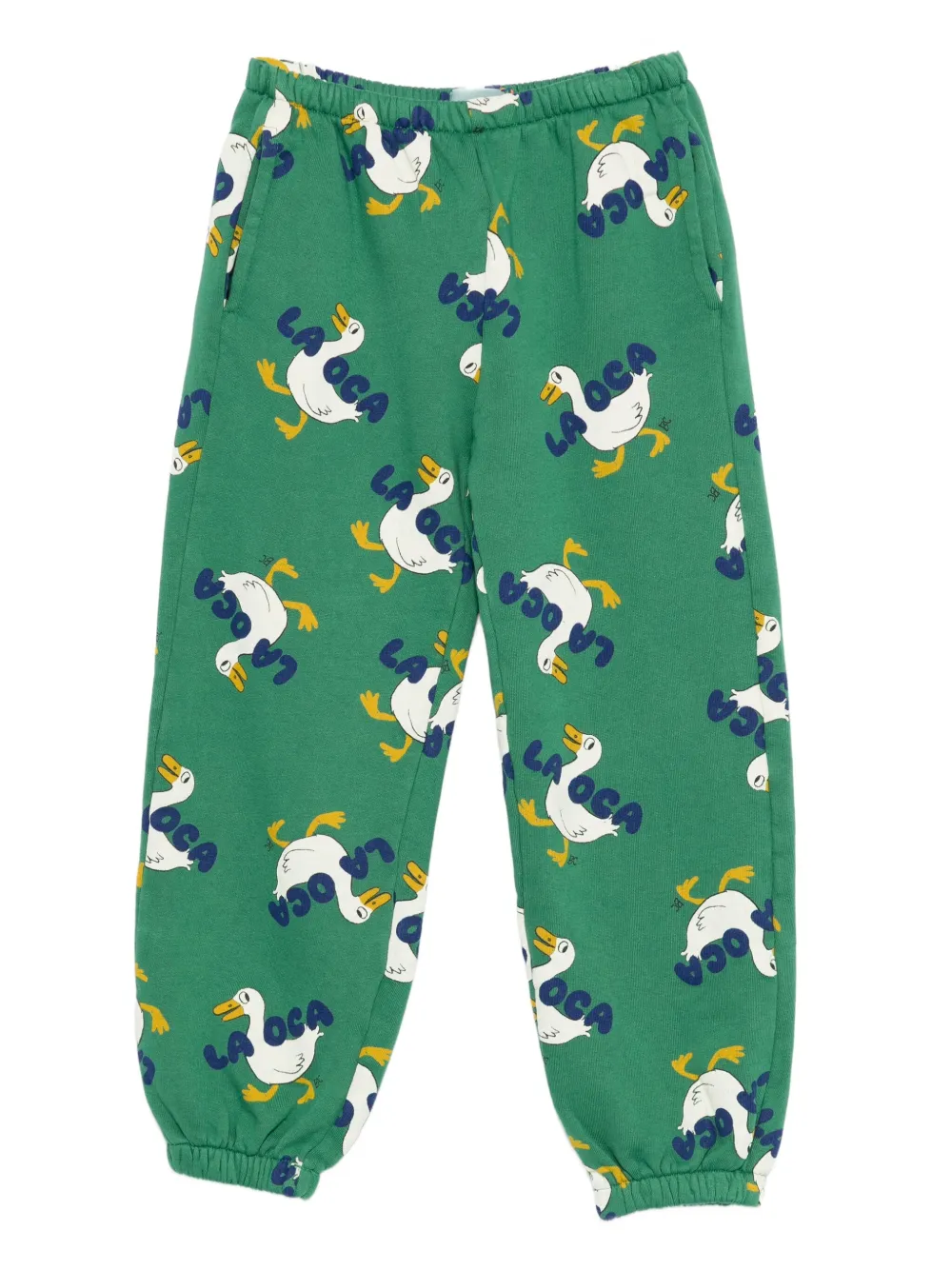 Bobo Choses duck-print elasticated trousers | Green | Image 1
