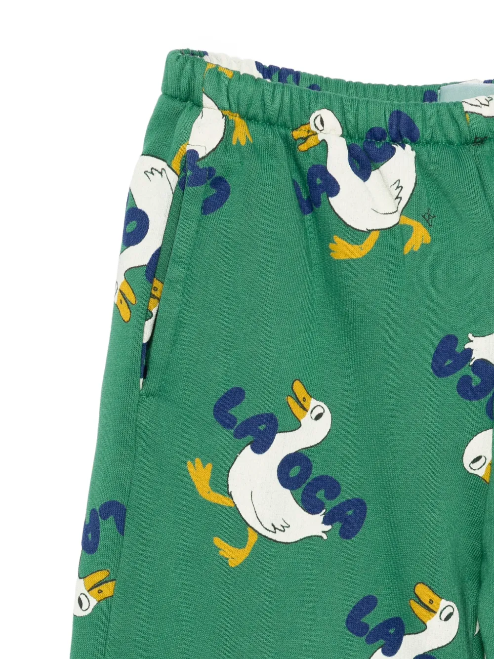 Bobo Choses Elastische broek met eendenprint Groen