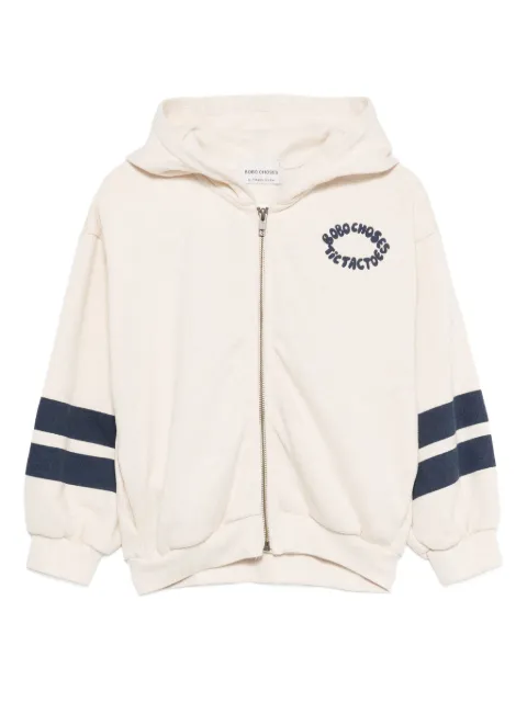 Bobo Choses stripe-detail zip-up hoodie