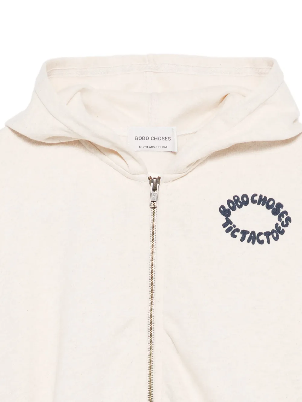 Bobo Choses Stripe-detail Zip-up Hoodie In White