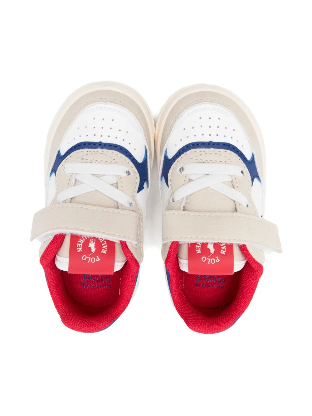 Polo Ralph Lauren Touch-strap Sneakers In Neutral