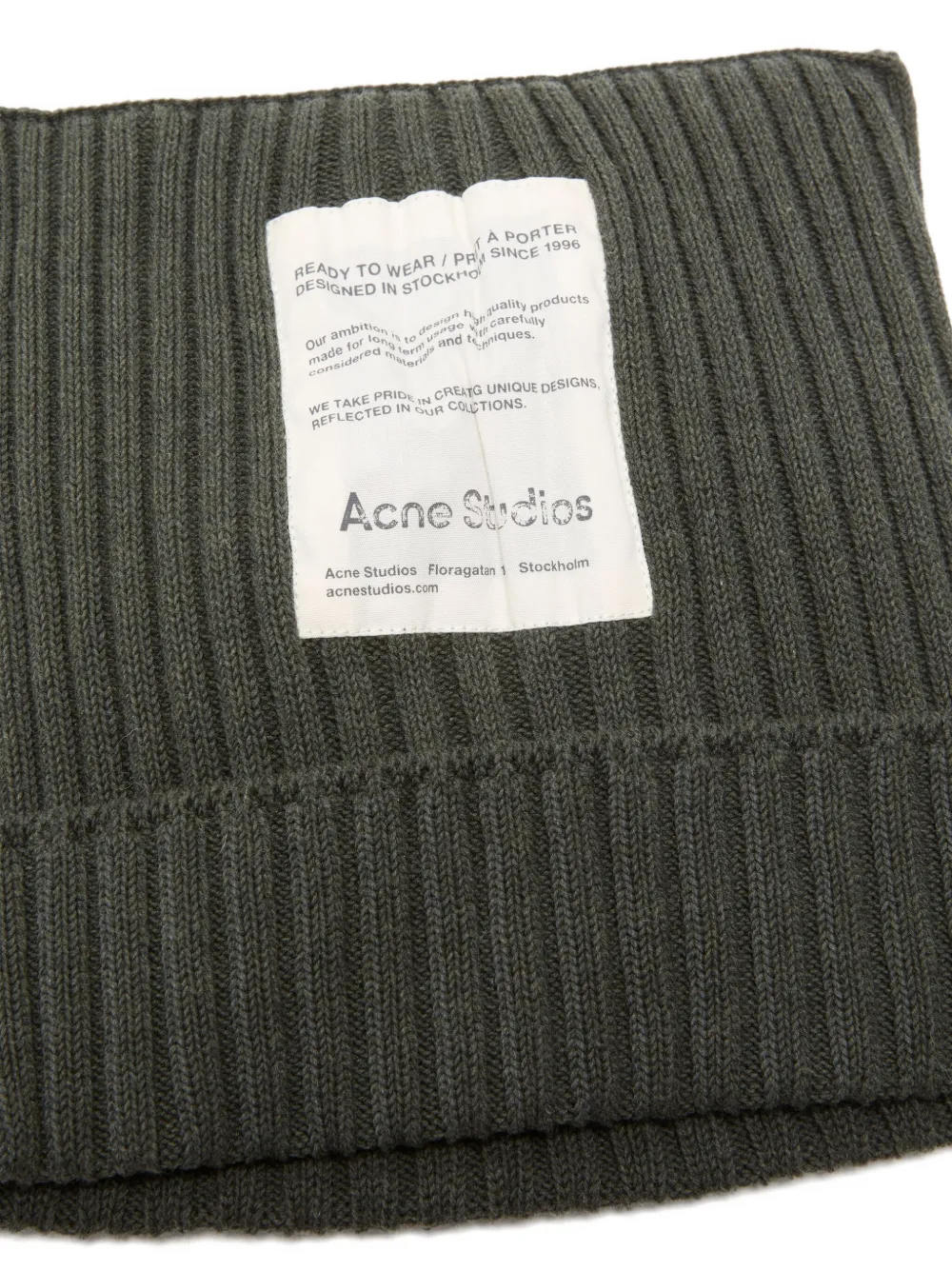 Acne Studios Ribbed Beanie In Green