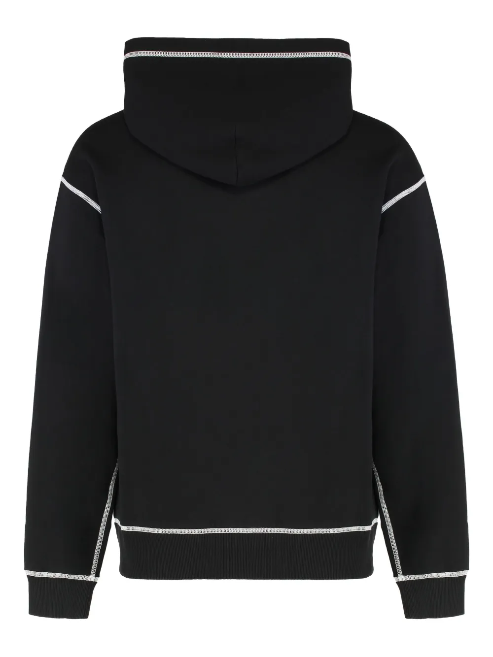 Dolce & Gabbana Hooded Sweatshirt With Contrasting Stitching And Logo Detail In Black