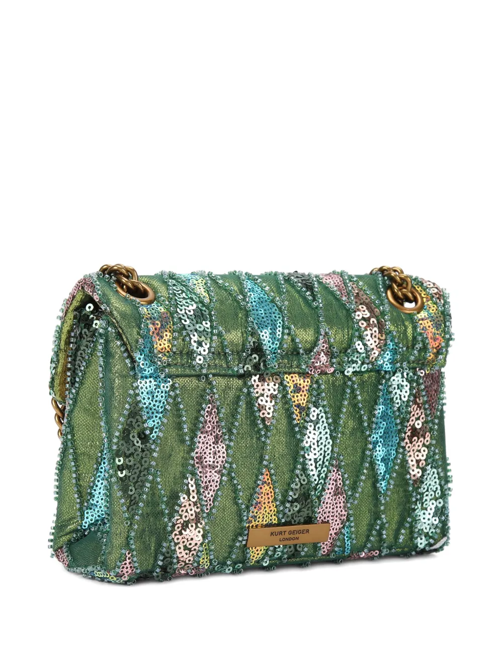 Kurt Geiger London Kensington mini-crossbodytas met kristallen Groen
