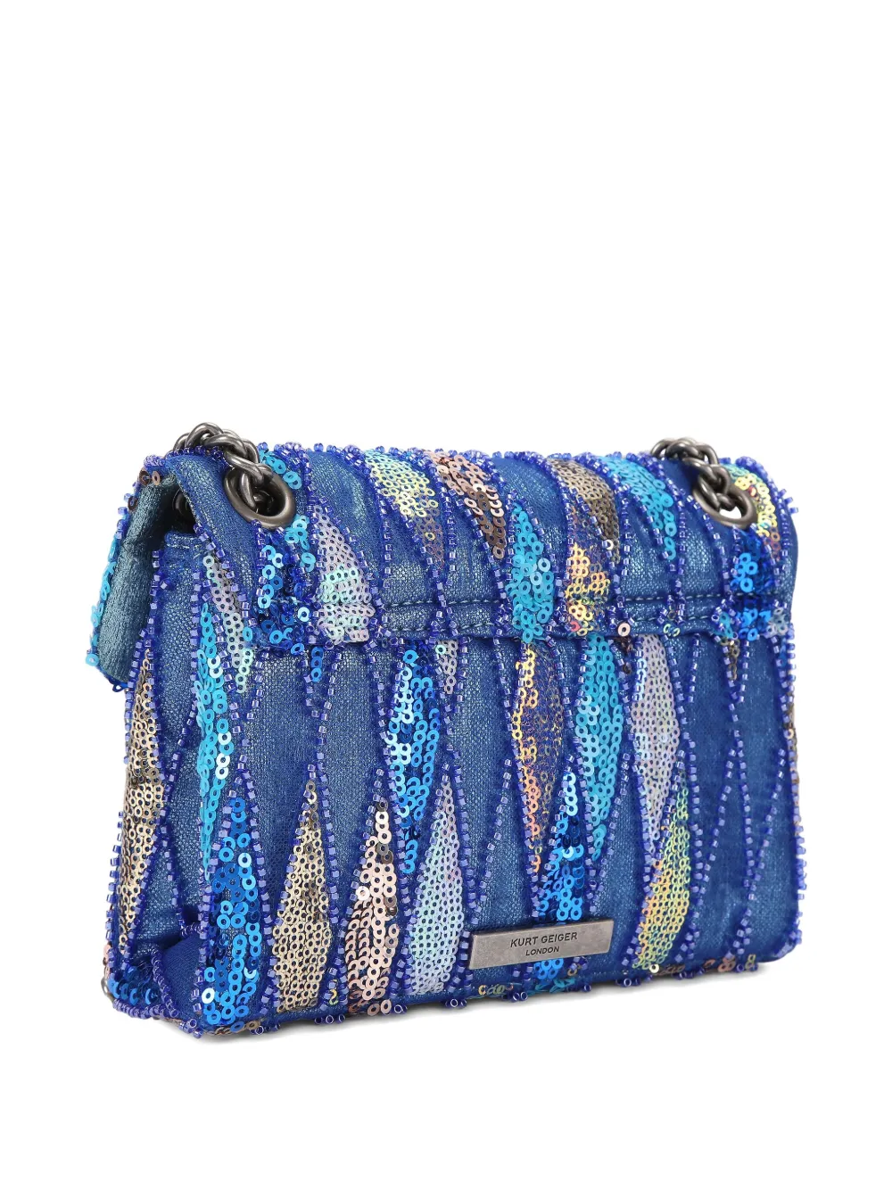 Kurt Geiger London Kensington mini-crossbodytas met kristallen Blauw