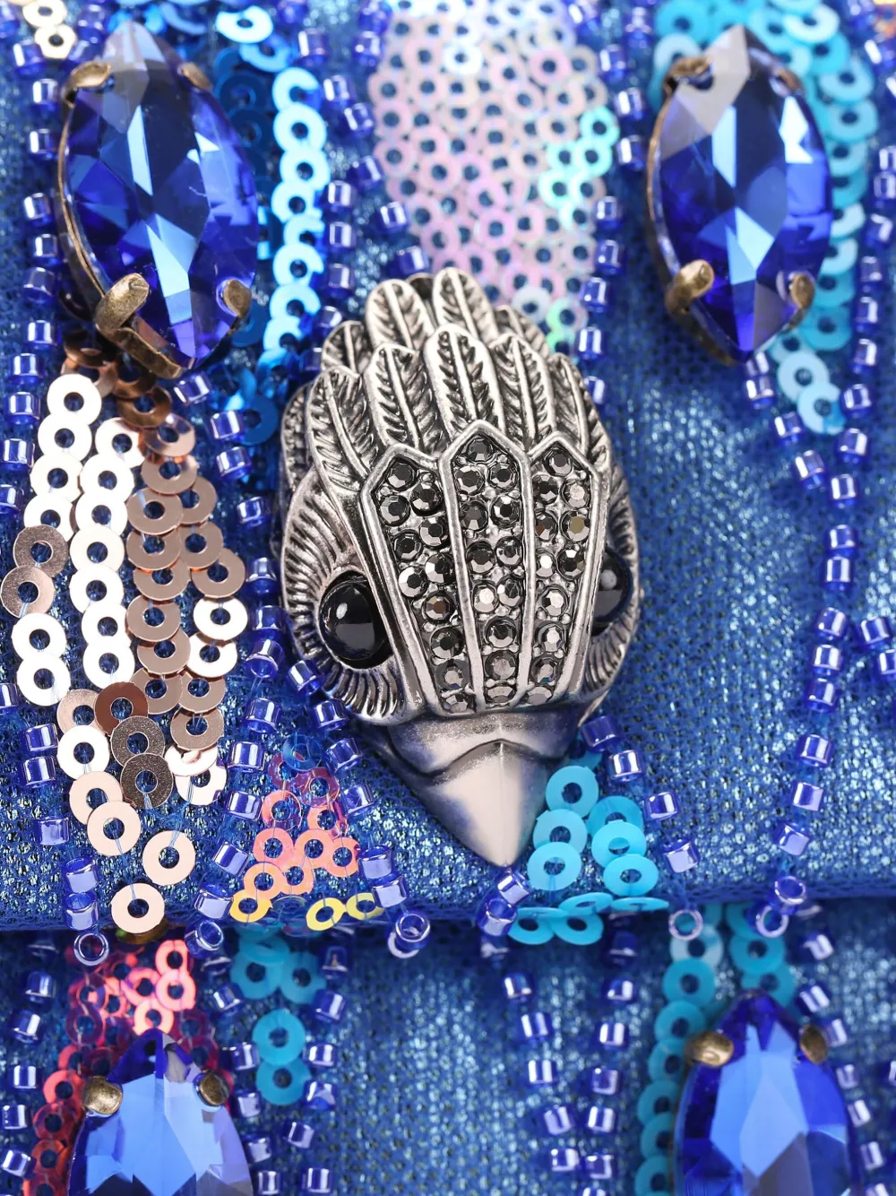 Kurt Geiger London Kensington mini-crossbodytas met kristallen Blauw