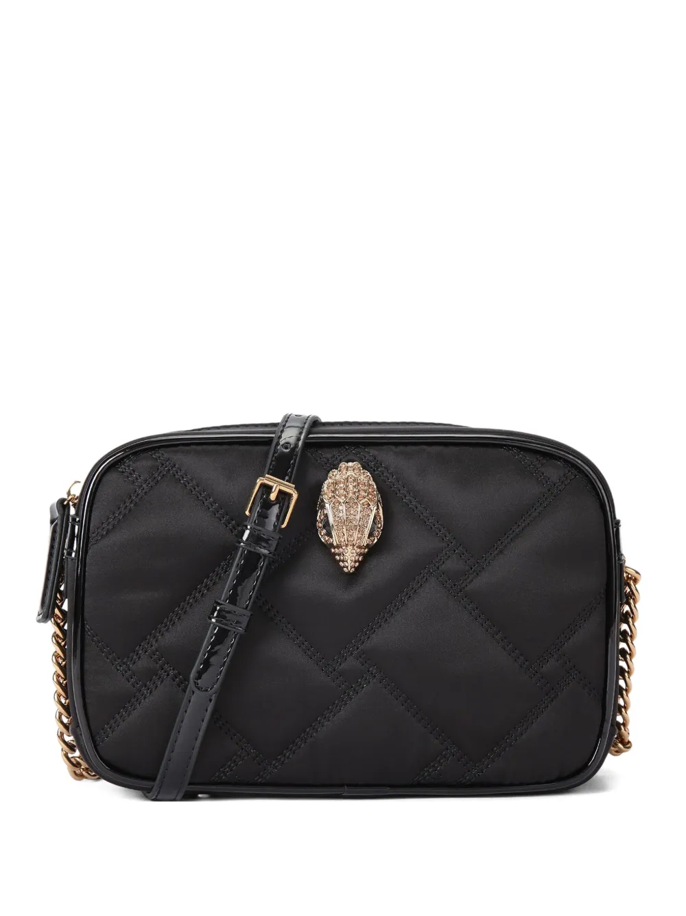 Kurt Geiger Small Hoxton Quilted Camera Cross-body Bag In Black