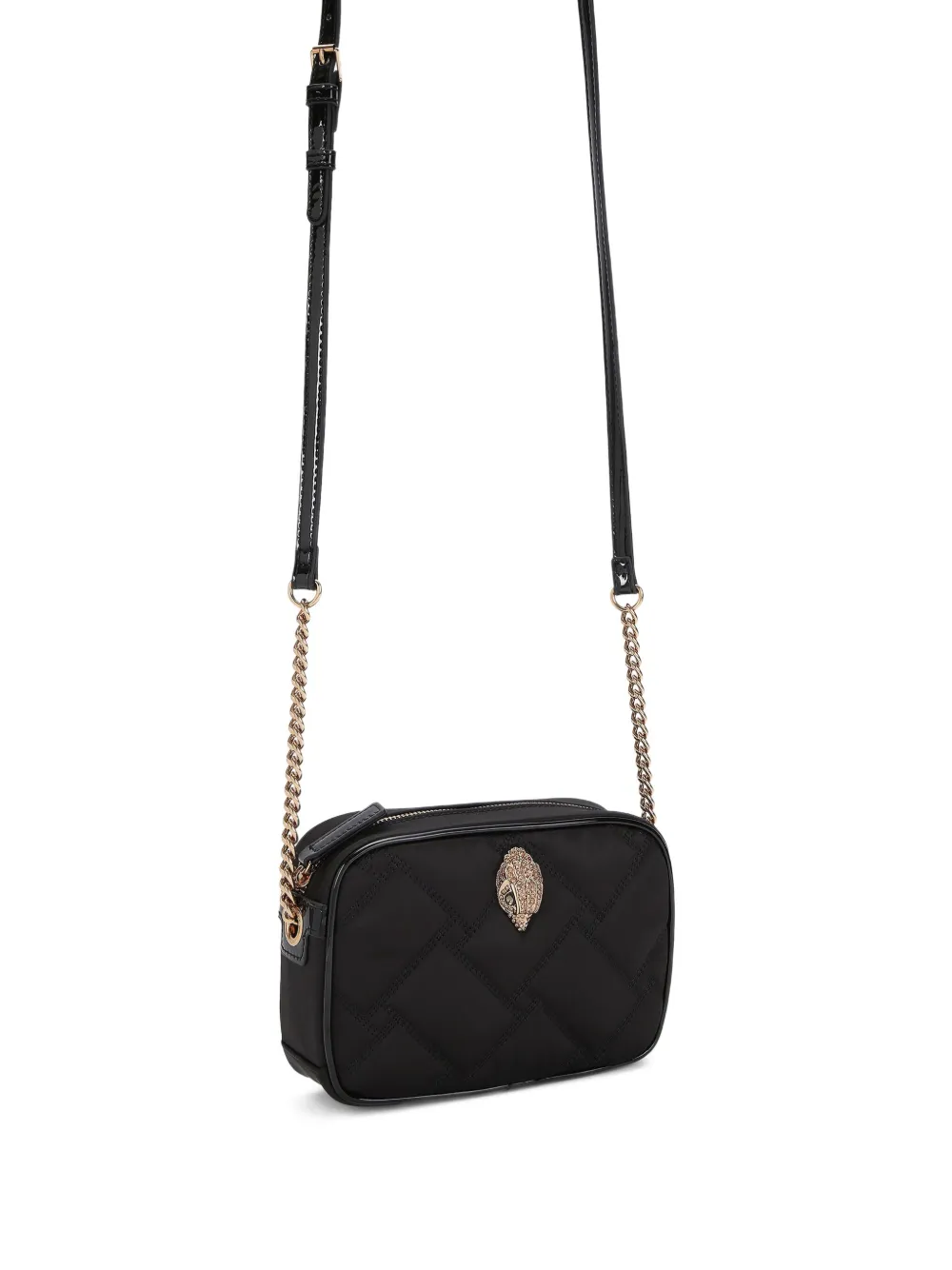 Kurt Geiger Small Hoxton Quilted Camera Cross-body Bag In Black