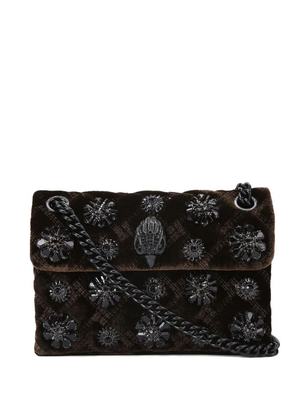 Kurt Geiger Mini Kensington Crystal-embellishment Crossbody Bag In Brown