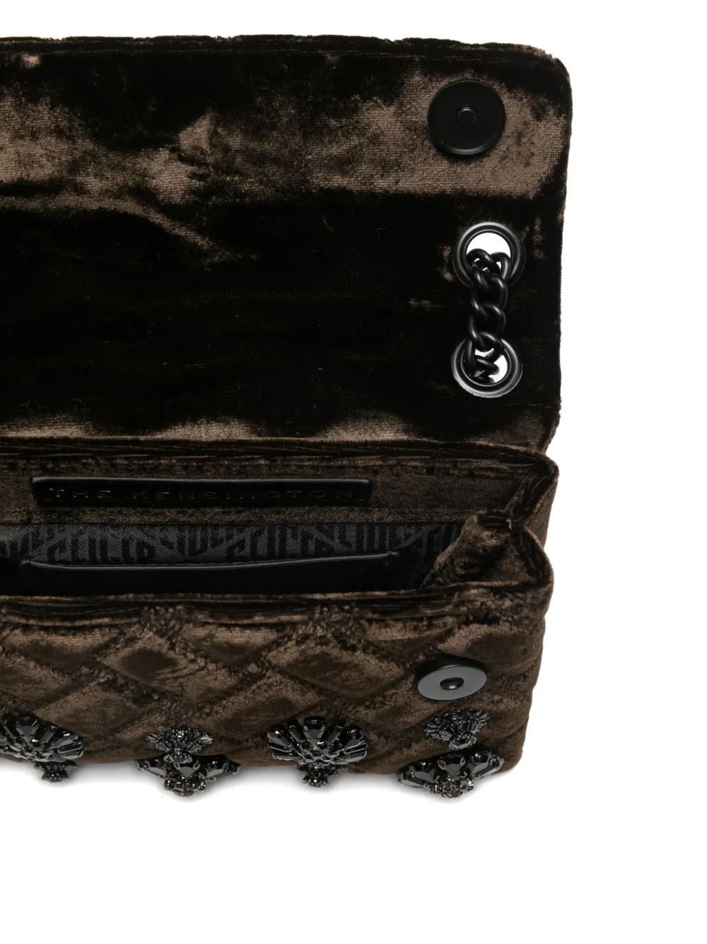 Kurt Geiger London Kensington mini-crossbodytas met kristallen Bruin