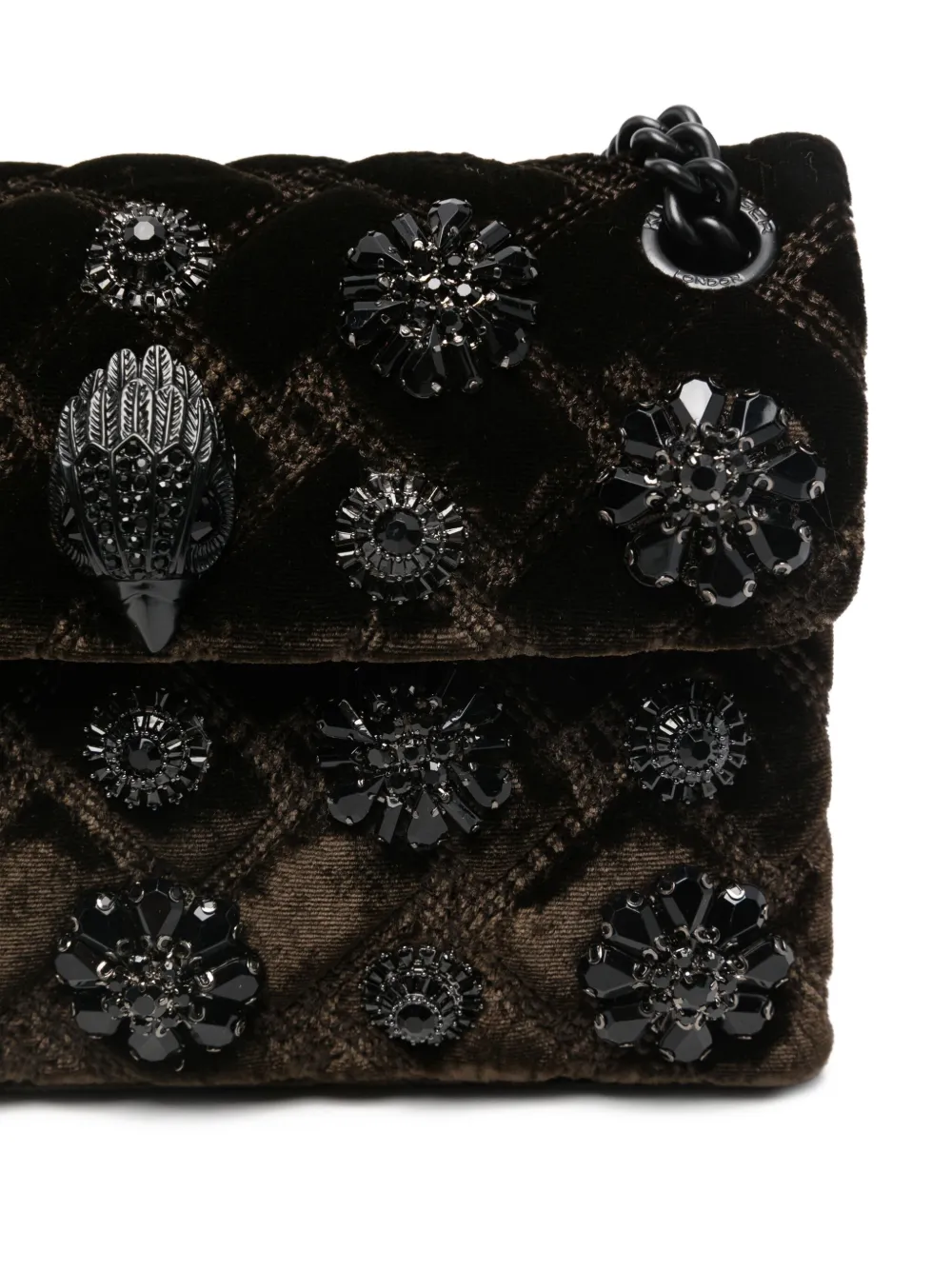 Kurt Geiger London Kensington mini-crossbodytas met kristallen Bruin