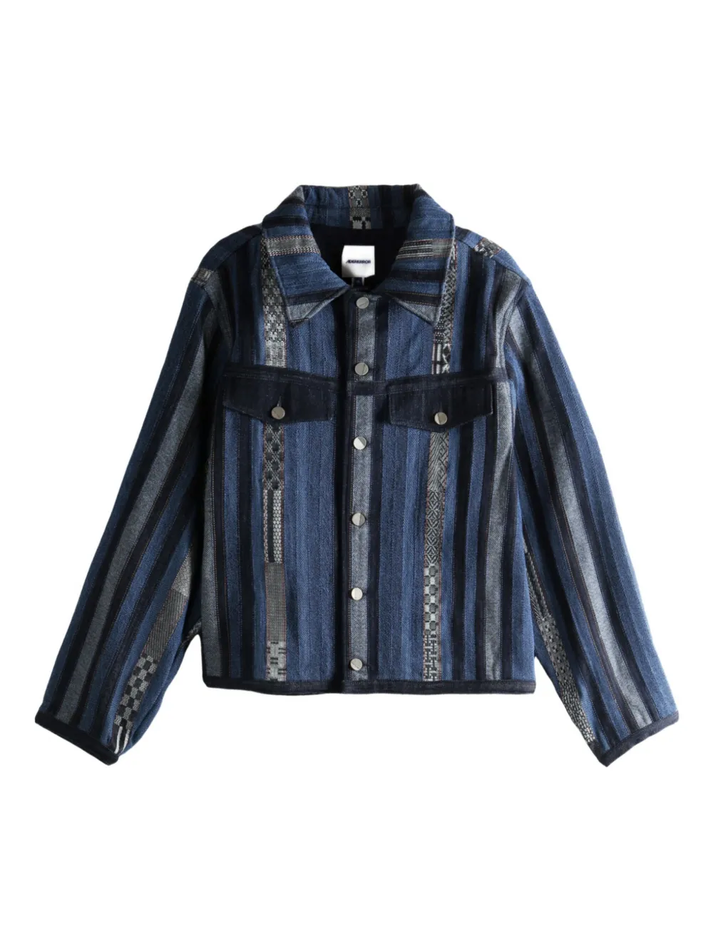 Ader Error Striped Pocket Jacket In Blue