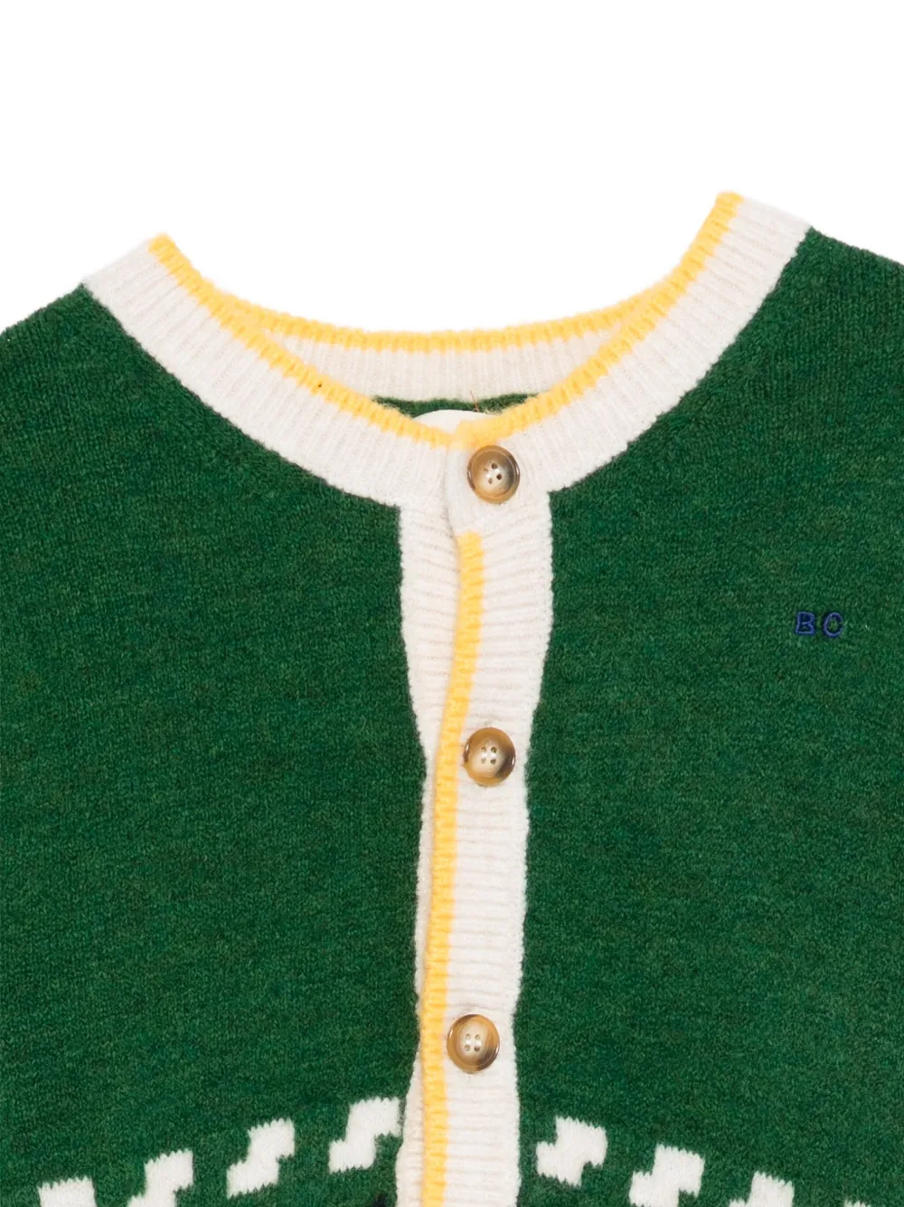 Bobo Choses Geometric-pattern Cardigan In Green