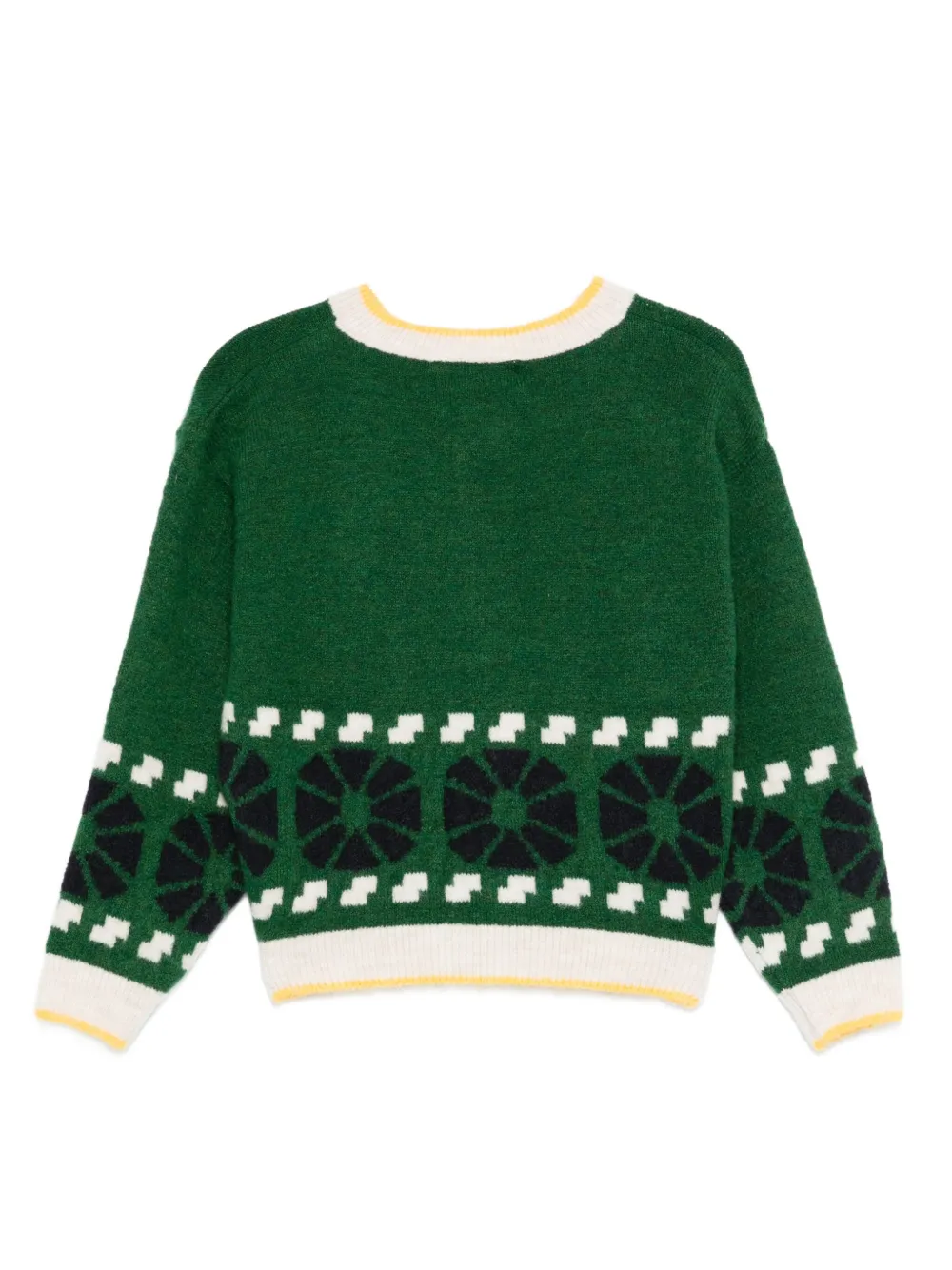 Bobo Choses Geometric-pattern Cardigan In Green