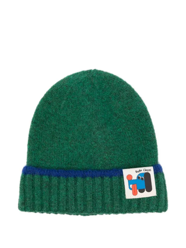 Bobo Choses ribbed-cuff Logo Beanie Green FARFETCH LB