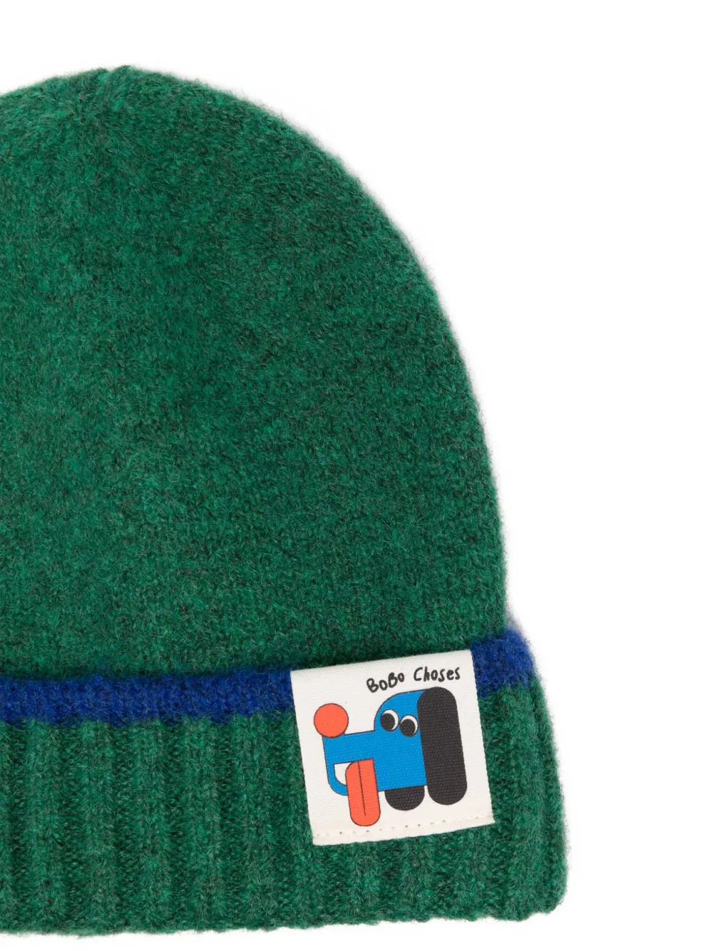 Bobo Choses ribbed-cuff logo beanie - Groen