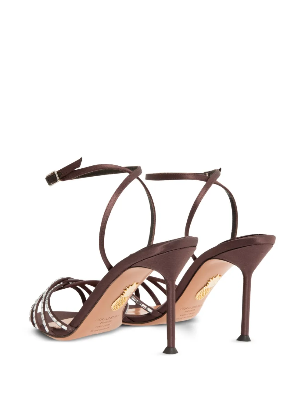 Aquazzura Sandalen verfraaid met kristallen Bruin