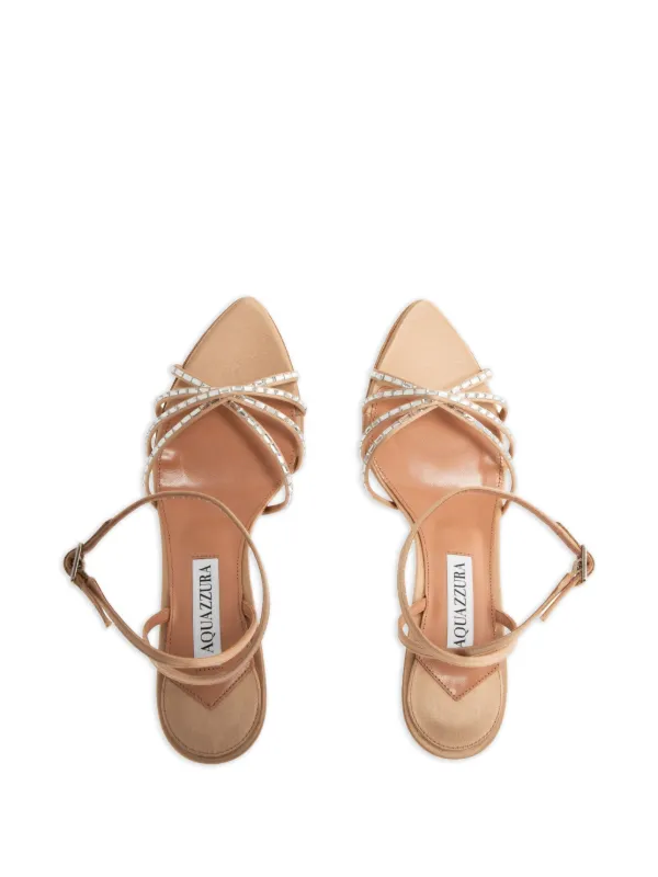 Aquazzura crystal-embellished Slingback Sandals | Neutrals