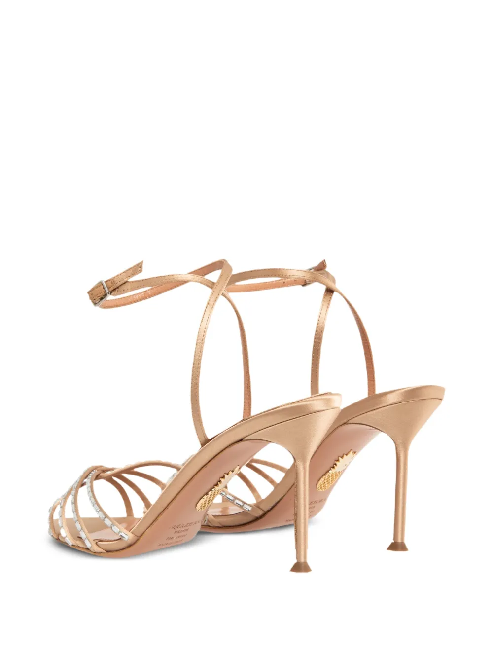 Aquazzura crystal-embellished slingback sandals Neutrals