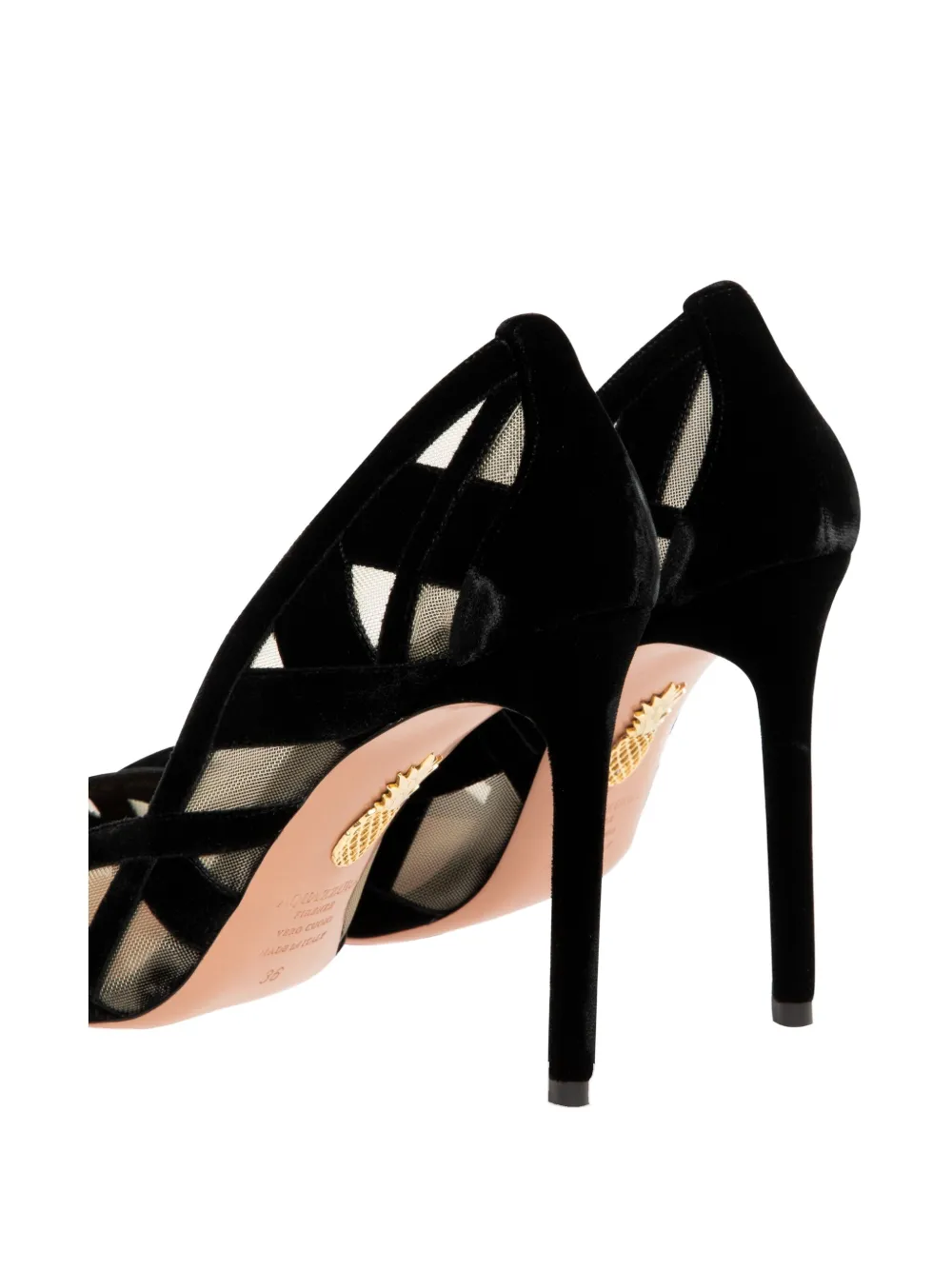 Aquazzura 105mm Velvet-mesh Pumps In Multi