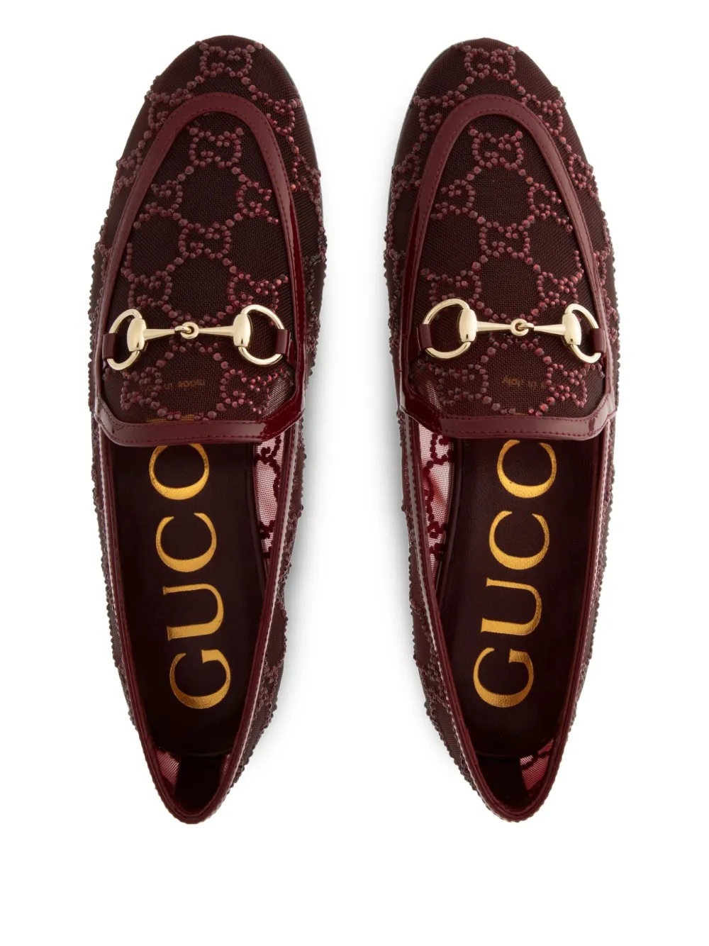Gucci crystal-embellished horsebit loafers Red
