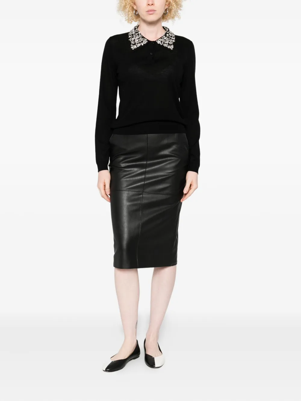 Liviana Conti embellished-collar polo-neck sweater | Knitted Sweaters | Image 2