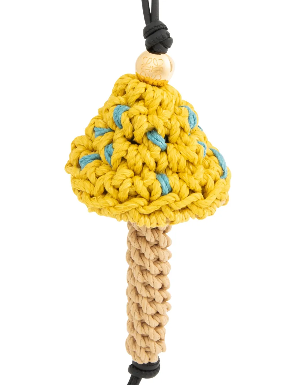 Loewe Braided Rope Mushroom Shape Pendant In Yellow
