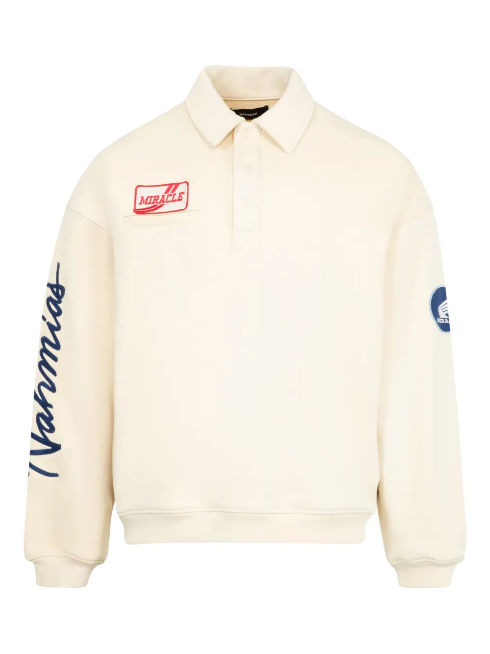 Nahmias+polo+Henley+-+Blanc