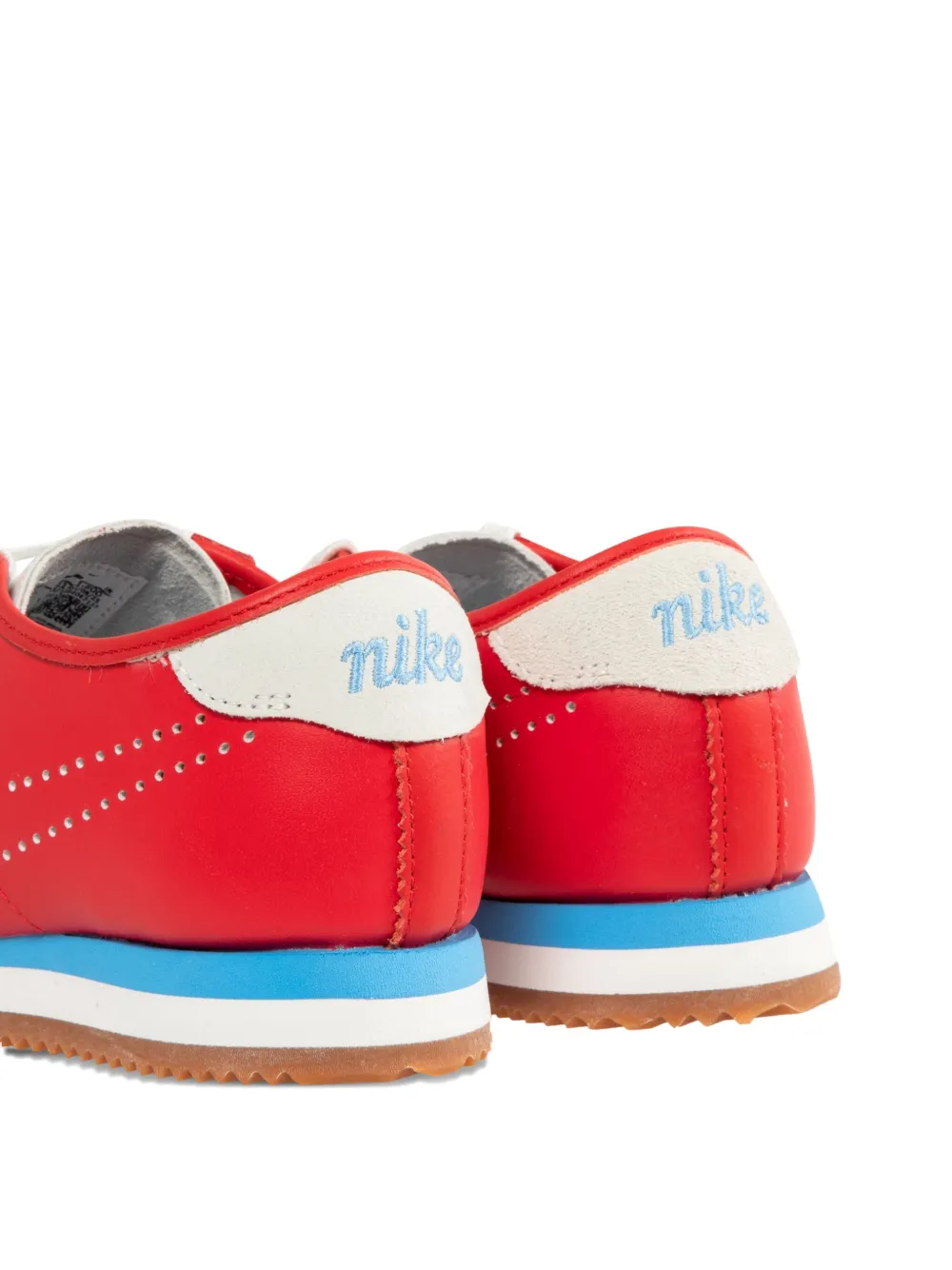 Nike Cortez Leather Perforated Sneakers In Red
